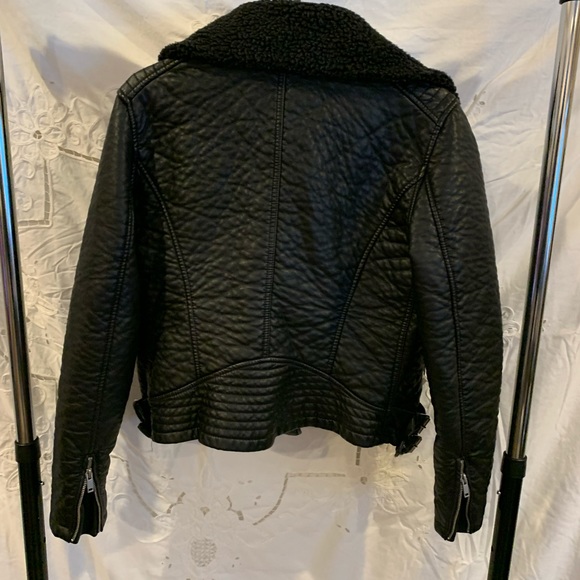 Black Rivet faux leather motorcycle jacket                   Size XL - Picture 3 of 4